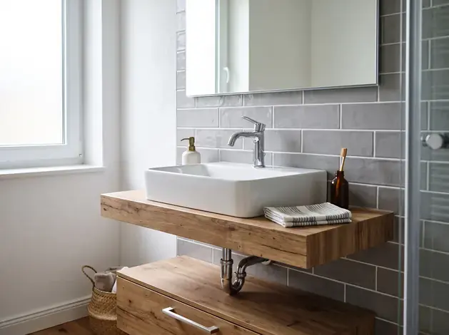 Fixture and sink upgrades for a modern bathroom.